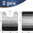 OLANLY Bathroom Rug Set 2 Piece, Soft Absorbent Microfiber Bath Mats and U-Shaped Contour Toilet Rug, Non-Slip, Machine Wash Dry, Plush Shaggy Bath Mats for Bathroom (24"x16"+24"x20", Black)