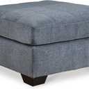 Signature Design by Ashley Marleton Classic Square Upholstered Oversized Accent Ottoman, Blue, 36"D x 36"W x 20"H