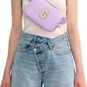 Belt Bag Fanny Pack Crossbody Bags with Initials Cute Stuff Birthday Gifts for Teenager Girls Trendy Stuff - White G,Lavender Bag