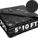 Garden expert 75% Black Shade Cloth 5x10FT Taped Edge with Grommets Sun Net Mesh for Garden Patio Backyard UV-Resistant (5FTx10FT)