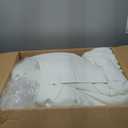 Litanika Oversized King Comforters Ivory Super King Plus Size, 3 Pieces Lightweight Solid Bedding Comforter Set, All Season Fluffy Bed Set (128x120In Comforter & 2 Pillowcases) (Cream)