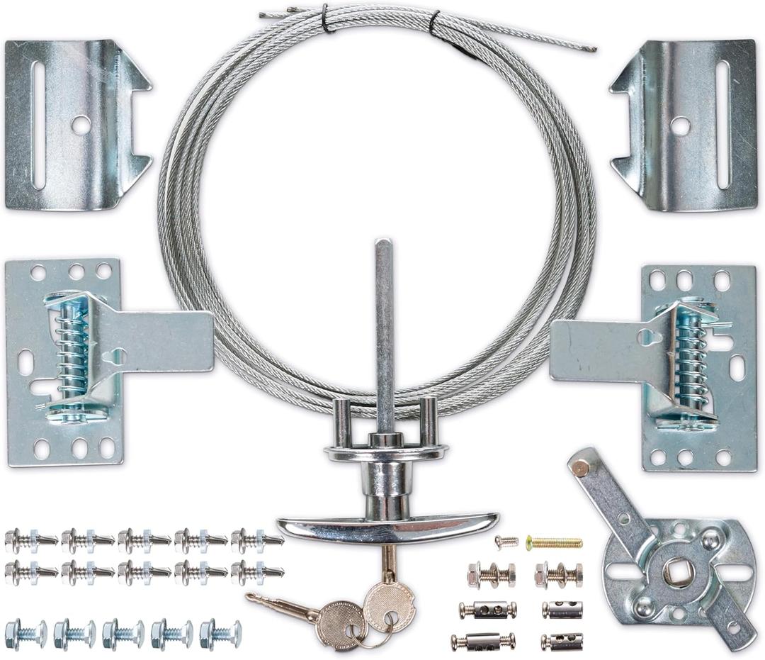Garage Door Lock Kit, Complete Set with Spring Latch and Keyed Handle, Home Improvement Door Lock