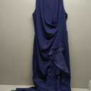 Adrianna Papell Women's Ruffle Crepe Halter Gown (8, Navy Sateen)