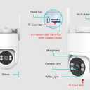 6MP TUYA Security Camera Outdoor, 2.4G/5G WiFi Cameras for Home Security 24/7 Recording, Pan-Tilt 360° View, Auto Tracking & Light Alarm, Color Night Vision,Two-Way Audio, Plug-in cam, IP66/Cloud/64GB