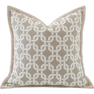 Croker Horse 20x20'' Inches Throw Pillow Cushion Cover - Chain Pattern Chenille Jacquard Embroidey Luxury Modern Style Couch Sofa Pillow Covers for Living Room Bedroom