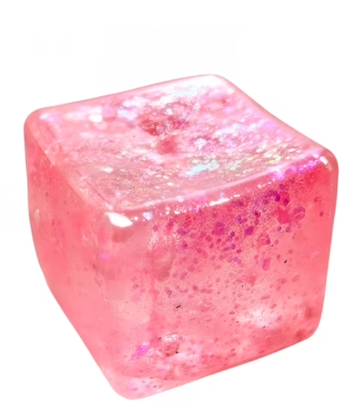 Soft and Fluffy Stress Relief Fidget Soft Square Squeeze Sensory Toys Stress Balls for Teens and Adults Pink Cube, Pink