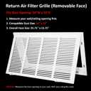 Steel Return Air Filter Grille,Return Vent Cover for Wall or Ceiling [Duct Opening Size] Removable Face/Door for 1 Inch Filters (24"W x 12"H Duct Opening)