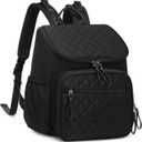 Large Capacity Diaper Bag Backpack with Stroller Buckle, Water-Resistant Travel Baby Bag with Insulated Pockets (Nylon, Black)