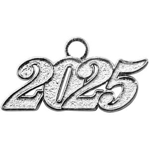 6 x Endea Graduation Tassel Date Charm Silver Year (2025)