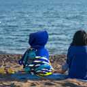 growell Hooded Kids Beach Towels - Toddler Bath Towel Girls Boys Swim Cover-ups for Ages 1 to 6 Kids Pool Towels Quick Dry Lightweight Soft Microfiber Poncho Towel 24x23 (Dinosaur Navy)