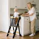COSYLAND Foldable Toddler Tower Kid Kitchen Sit and Stand Step Stool Helper