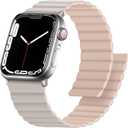 Anlinser Magnetic Bands Compatible with Apple Watch Band 49/46/45 44/42/41/40/38mm, Women Men Double Side Reversible Strap for iWatch Ultra 3-1 Series 11/10/9/8/7-1 SE (42/41/40/38, Starlight/Pink)