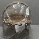 Mud Pie 16" x 11 1/4" Dia Scalloped Woven Tiered Server, Brown