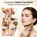 3 x Lymphatic Contour Face Brush - Dry Facial Brush and Lymphatic Drainage Massager with Ergonomic Design, Soft Skin-Friendly Bristles for Chin/Neck Contouring & Fatigue Relief