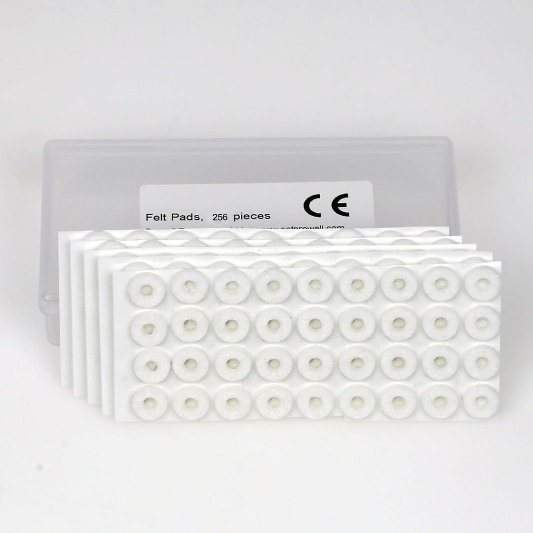Ear Clip Pads Alpha Series, Felt Round 10mm White, Box of 256
