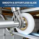 Terpheety Nylon Garage Door Rollers 10 Pack - 2" Quiet Garage Door Wheels Replacement with 6200-zz Bearings, Quiet & Smooth Operation, Garage Door Roller Parts for Standard Residential Garage Doors