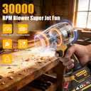Electric Cordless Leaf Blower with Battery and Charger, Extended Nozzle, Brushless Dust Blower, Mini Jet Dry Fan, Ultra Lightweight Handheld Blower for Patio, Garden, Lawn Care, Garage, Car