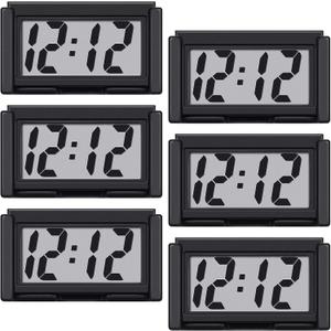 Car Dashboard Digital Clock - with Jumbo LCD Time & Day Display - Mini Automotive Stick On Watch for Car Truck Dashboard & Air Vent (Black-6)