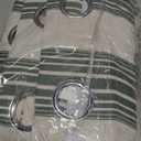 DriftAway Chris Linen Blackout Curtains with Thermal and Sound Reducing Layer 96 Inches Long for Bedroom Striped Printed Drapes Thermal Insulated Lined Window Treatments for Living Room Loden Green