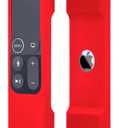 Silicone Case Compatible with Apple TV 4K/HD Siri Remote (1st Gen) - Anti-Slip Shock Proof Soft Remote Cover Case Compatible with Apple TV 4K 5th 4th Gen Siri Remote Controller - Red