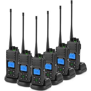 SAMCOM FPCN30A Two Way Radios Long Range 5 Watts Walkie Talkies for Adults Rechargeable 2 Way Radios UHF Programmable Handheld Business Radio 1500mAh Battery with Earpieces,Group Call, 6 Packs