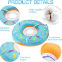 Cat Cone Collar Soft, Cute Cat Donut Collar After Surgery, Adjustable Kitten Recovery Cones to Stop Licking, Lightweight Neck Elizabethan Collars for Cats Kittens (Blue, Medium) (Blue)