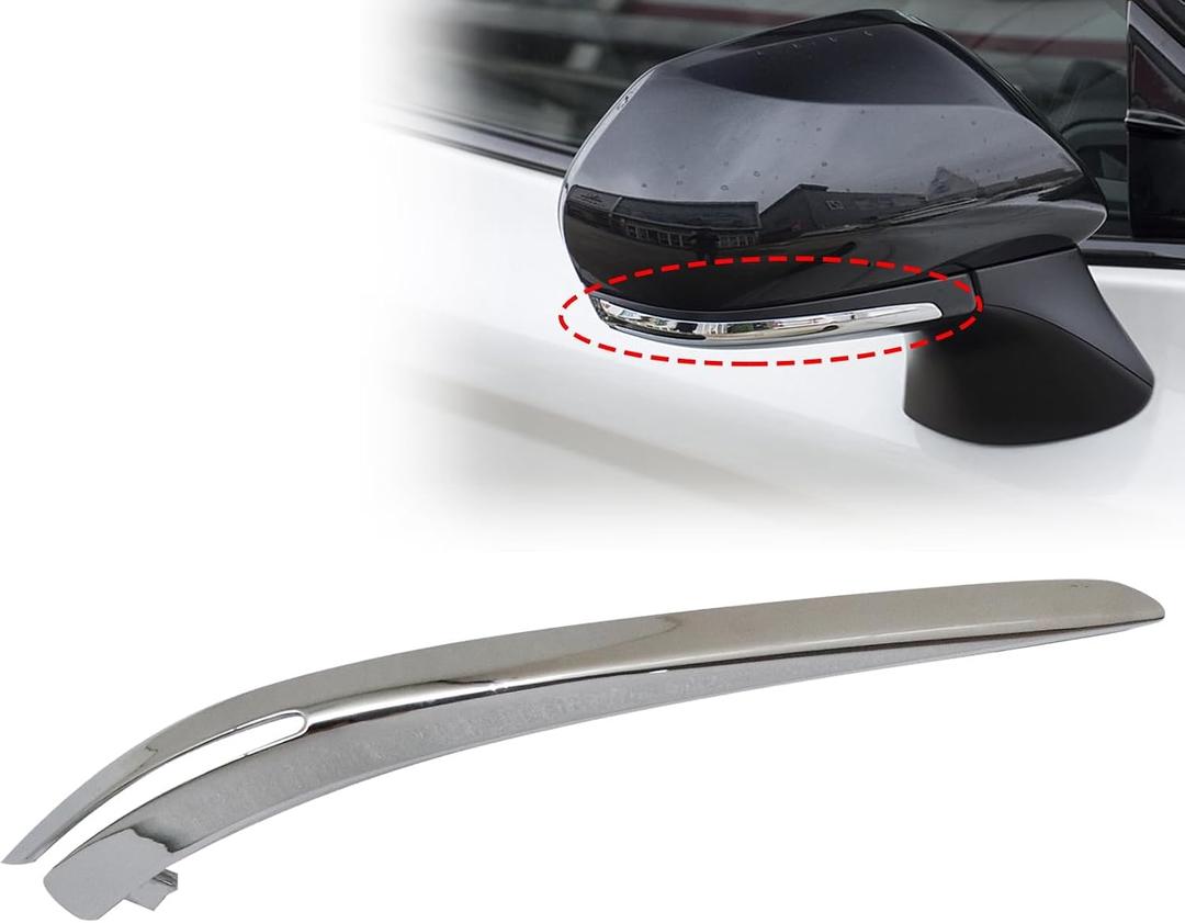 SecosAutoparts Rearview Mirror Molding Trim Chrome Front Right Side Compatible with Toyota Camry 2019 2020 2021 2022 2023 Passenger Side