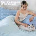 Cooling Comforter Queen Size for Hot Sleepers, 90"x90" Summer Cooling Blanket for Night Sweats, Silk Soft Lightweight Breathable All-Season Blue Cooling Quilt Blanket