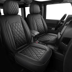 MIROZO Wrangler JK Seat Covers 4 Door,Leather Truck Seat Cover Full Set Fits for 2013-2017 Jeep Wrangler JK 4 Door,Waterproof Seat Covers Jeep Accessories (Black,Full Set)