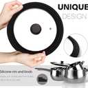 Lerykin Tempered Glass Lid - Universal Lid with Heat Resistant Silicone Rim for Pots, Pans and Skillets - Pan Cover Replacement Lid Fits 10", 11" and 12" Diameter Cookware