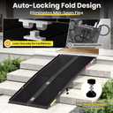 6 Feet Portable Wheelchair Ramp with Sopport Legs, Black Seamless Non-Slip Aluminum Folding Handicap Ramp,Threshold Ramp for Doorways, Wheel Chair Ramp for Home Steps,Loading Dock Plates