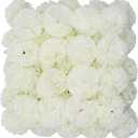 50 Pack Artificial Silk Carnation Picks Artificial Flowers Carnation Heads with Stems for DIY Flower Wall Wedding Bouquets Centerpieces Arrangements Decorations (Ivory White)