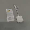 Denlane SD Card Reader for iPhone iPad Mac, USB C & Lightning Dual Connector Digital Camera Adapter to iPhone, SD Card Adapter Memory Card Reader for SD/TF/Sim Card, Plug & Play, Camera Accessories (2 Slot)