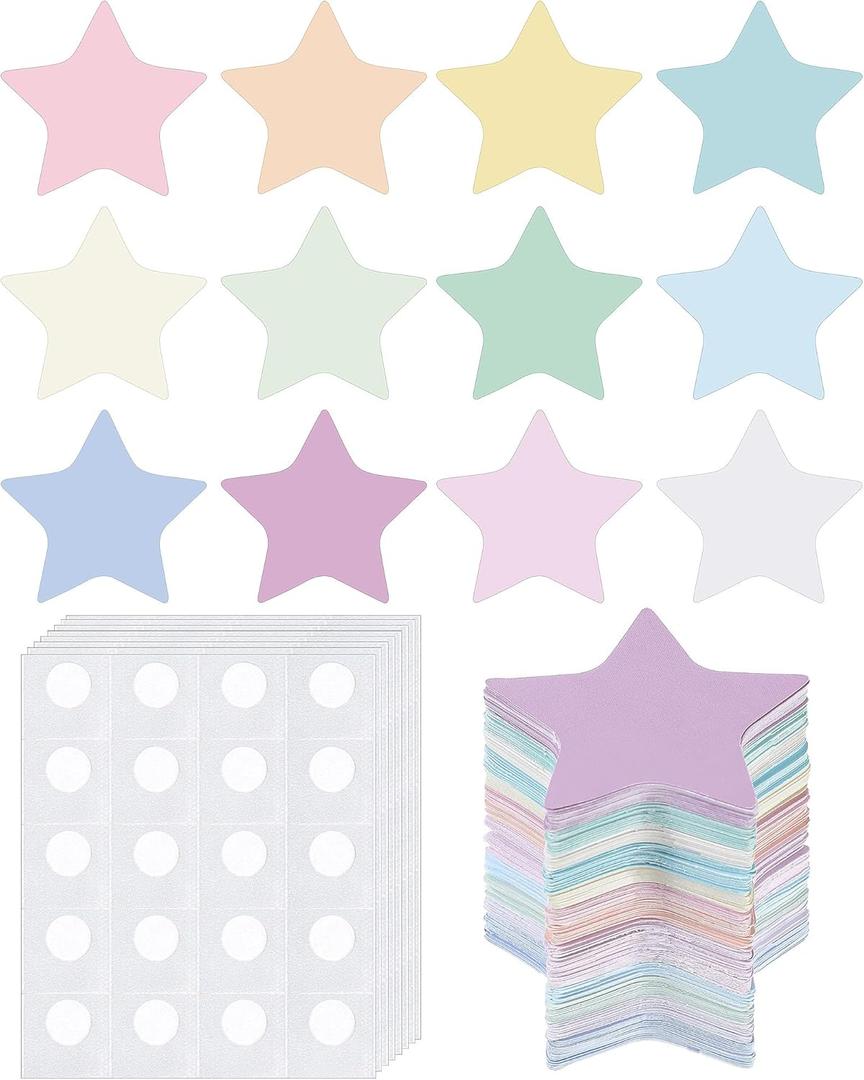 600 Pcs Star Cutouts 2 Inch Assorted Color Paper Bulletin Board Cutouts Star Die Cuts for DIY Home Bulletin Board Decor Theme Party Supplies, Pastel Color