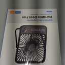 Warmco 10000mAh Portable Travel Fan 7-inch, [10-24H Runtime] Ultra-thin Digital Display Small Desk Battery Operated Fan for Camping, Office, Bedroom, Cruise Essentials 2025 (Black)