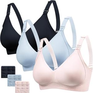 JAMRID Sleeping Nursing Bras for Breastfeeding Maternity Bras for Pregnancy Pumping Bra Underwear with Extra Extenders, Size XL