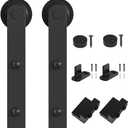 WINSOON Sliding Barn Door Hardware Kit 4/5/6/8/10/12/13/15/16FT Track Roller Set for Single Wood Door Closet Straight Design Track Black(Without Door) (I Shape Design, Antique Roller Kit)