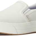 Keds Women's Park Slip On Fashion Sneaker, Snow White/Champagne Leather, 7.5