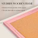 Cork Bulletin Board 36" x 24", Wall Mounted Cork Board with Pink Wooden Frame, Decorative Pin Board for Office, Home & Classroom Decor, White