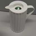 WOLFF 1 Liter White Bird Thermal Coffee Carafe, Plastic Exterior with Glass Lining Insulated Beverage Dispenser for Hot and Cold Drinks, Thermos Bottle for Tea, Water Pitcher - White, 34floz/1L