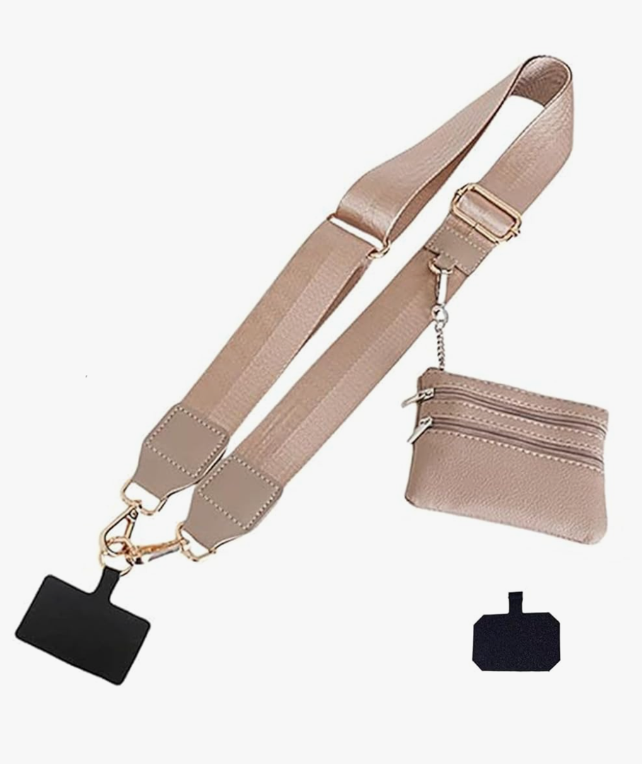 FOTN Clip and Go Strap With Wallet, Zippered Pouch, Crossbody Phone Holder