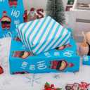 3 x Vnaaem Funny Christmas Wrapping Paper Roll - 17 Inches X 33 Feet - for Adult Women Men - Reversible Holiday Wrapping Paper Blue Naughty Santa Stripe Pattern Great for Holiday