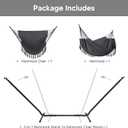 SUNCREAT 2-in-1 Hammocks Convertible Portable Double Hammock with Stand Included, Outdoor Hammock and Stand, Patented, Dark Grey with Tassel