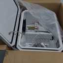 Outdoor Electrical Box with Thermostat and Fan, Cold-Rolled Steel Plate, Aluminum Alloy Back Beam, One-Piece Ventilation Design, IP65 Waterproof, Wall/Pole Mounted. (15.7" x 11.8" x 7.9")