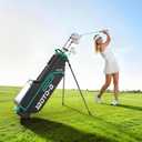 7 Pieces Golf Clubs Set for Men & Women - Left Handed Complete Golf Clubs Full Set Includes Stand Bag with Rain Hood, 1# Driver, 5# Hybrid, 7# PW# Irons and Putter