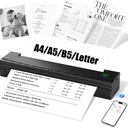 NDYIN Portable Printers Wireless for Travel, N80 Wireless Thermal Printer Bluetooth Inkless Printer Support 8.5" X 11" US Letter & A4, Compatible with iOS, Android, Laptop