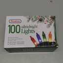 PREXTEX Christmas String Lights with Green Wire - 100 Count, 20 Ft Multicolored Christmas Tree Lights for Xmas Decorations Indoor and Outdoor - Incandescent String Light for Patios, Fences, Holidays