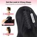 18" Black Ponytail Extension Clip In Pony Tails Hair Extensions Ponytail Clip On Ponytails for Women Claw Clip Hair Pieces for Women,Long Wavy Ponytails Extensions for Daily Use