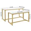2-Piece Gold Metal Nesting Display Tables Shoe Handbag Retail Display Racks