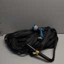 Non-Expandable Garden Hose 100feet, Flexible Water Hose with 10 Function Hose Nozzle, Lightweight, Tangle Free, Rust Proof for Yard (Black)